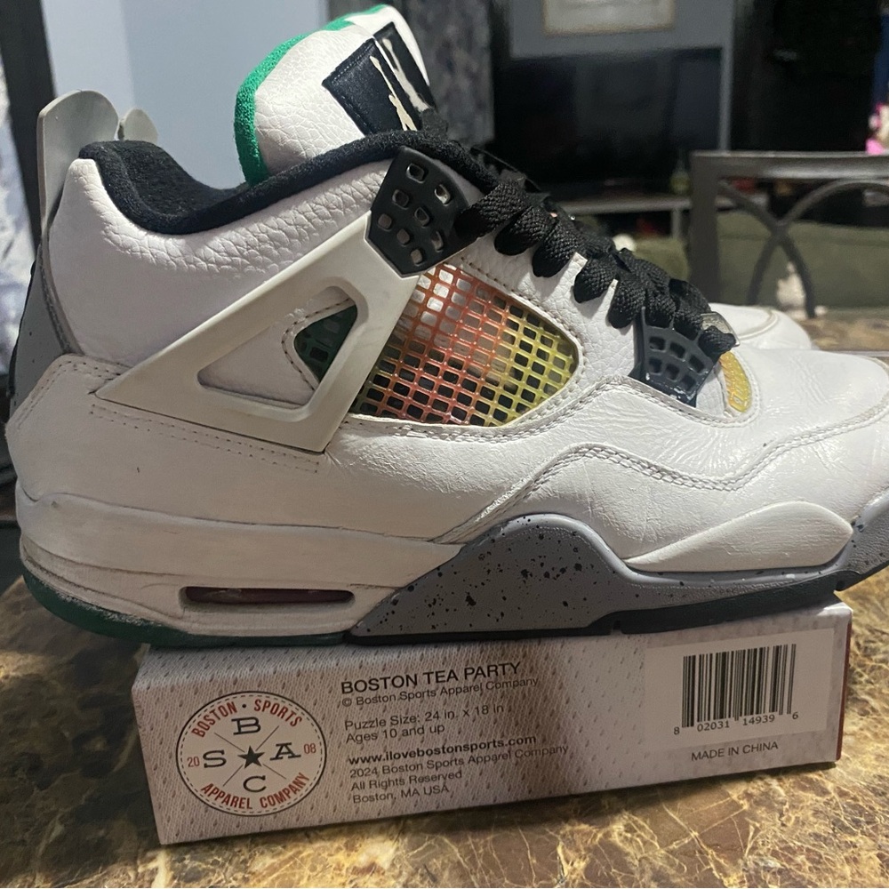 Jordan 4 Lucid Green Rasta with Iridescent Mesh size 11